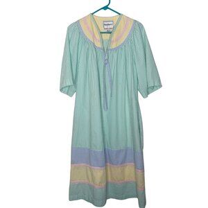 Vintage Saybury House Dress Robe Womens Size S Short Sleeve Summer MuMu L